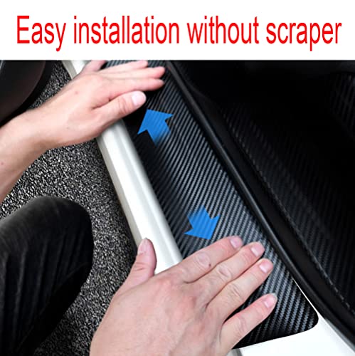 Geerui 4Pcs Advanced Threshold Protection Sticker Reflective Carbon Fiber Vinyl Sticker Decorative Door Entry Guard Door Threshold Scratch Pad Film For Honda Civic. (Blue)(Dr-Ci) #TOP6