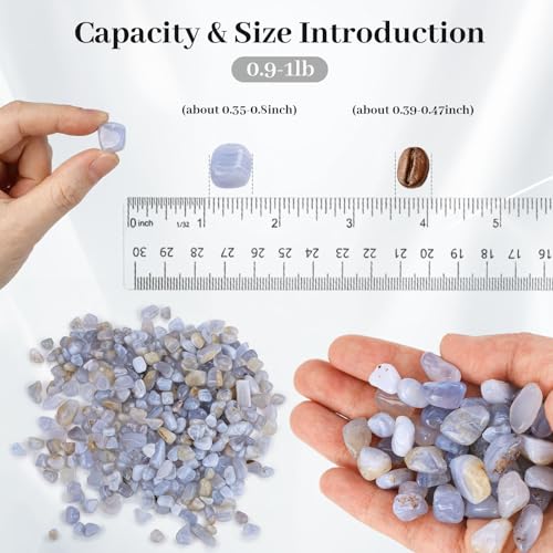 Image of JOHOUSE 1 LB(0.35 inch - 0.8 inch) Natural Quartz,Blue Pebbles for Vase Filler