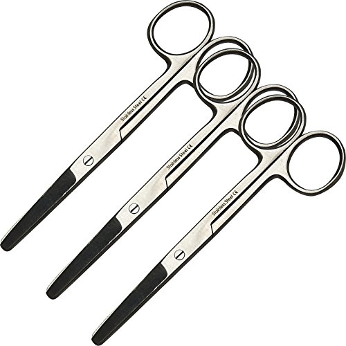 3 paires de ciseaux Surgimax - En acier inoxydable - Approuvées CE - Pour infirmière - Bout sécurisé
