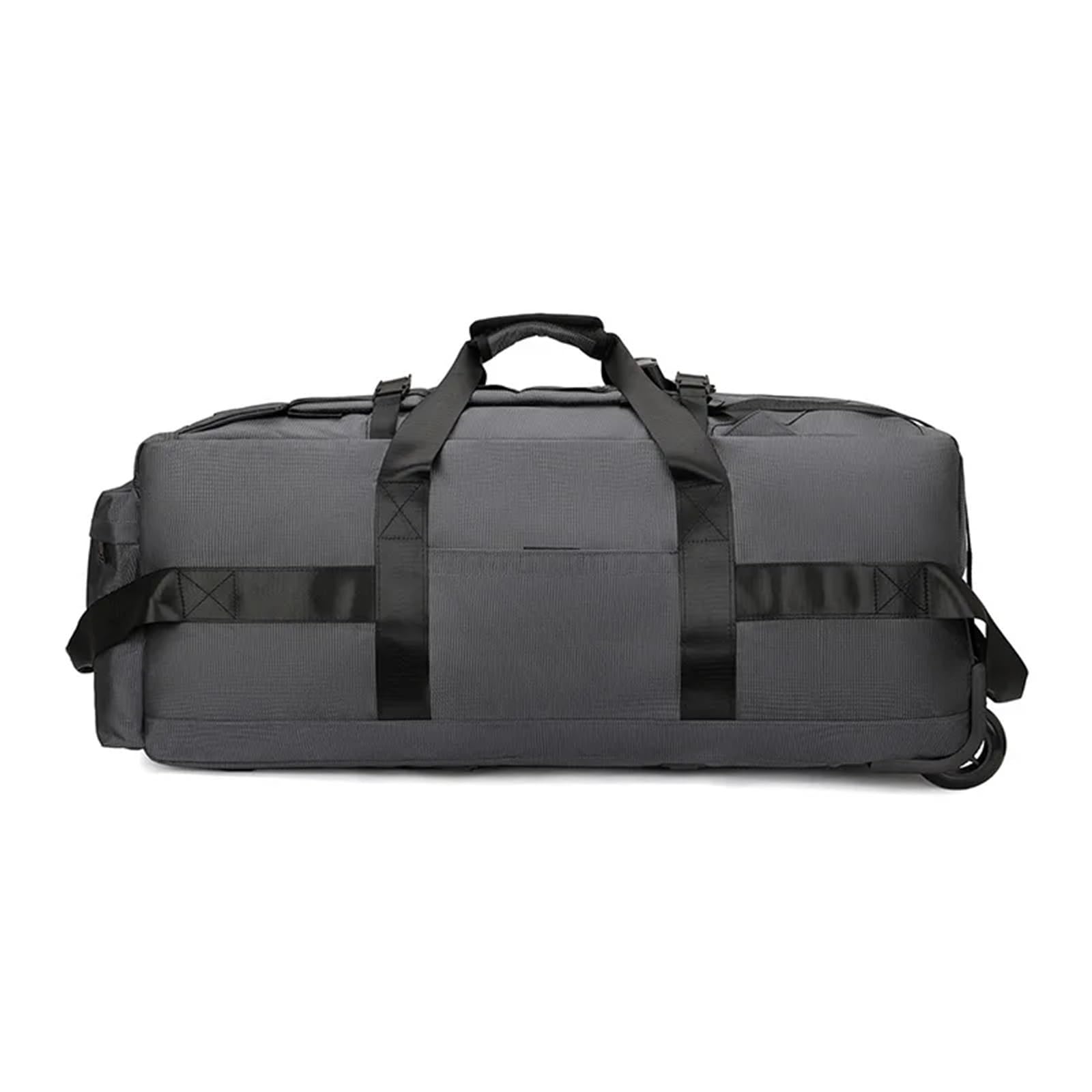 Borsa da viaggio pieghevole con ruote, for campeggio, escursionismo, auto, bagagli, trasloco, grande, zaino sportivo e fitness(Grey)