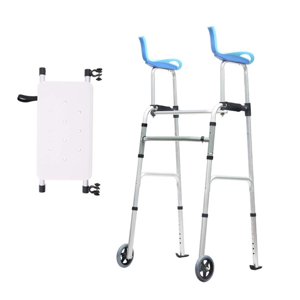 Deambulatore,Sedia da doccia con sedile imbottito,Carrello pieghevole per anziani con bracciolo staccabile - Rollator regolabile in altezza con 2 ruote |Deambulatore Ausilio per la mobilità per