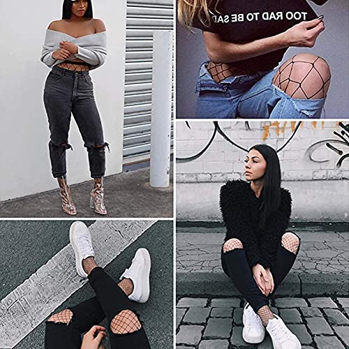 Adove Multipack Fishnet Tights for Women, Multi colored Thigh High Stockings Mesh Hight Waist Fish Nets Pantyhose3