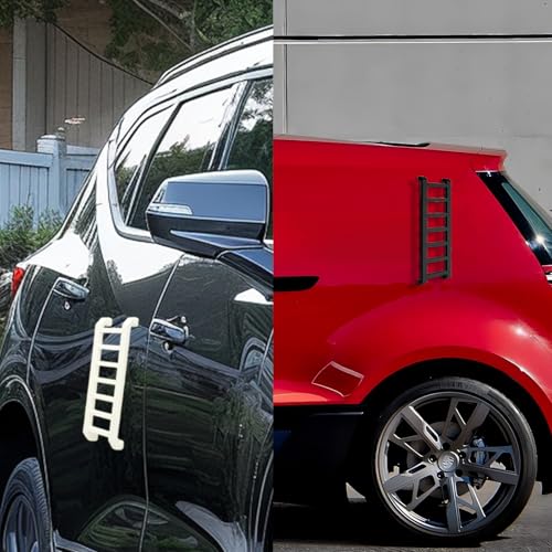 Image of 2024 Premium Widdle Wadder: 8 Inch Strongest Widdle Wader Magnet Car Decals Little Ladder Emblem Cool for Trucks SUV Car Badge Tailgate Front Emblem (Pure Black)