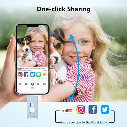 Patianco Apple MFi Certified 512GB iPhone/iPad USB Flash Drive, Lightning Connector, USB 3.0, 100/625 MB/s Read/Write, Portable Photo Stick for iPhone/iPad/Computer, Blue