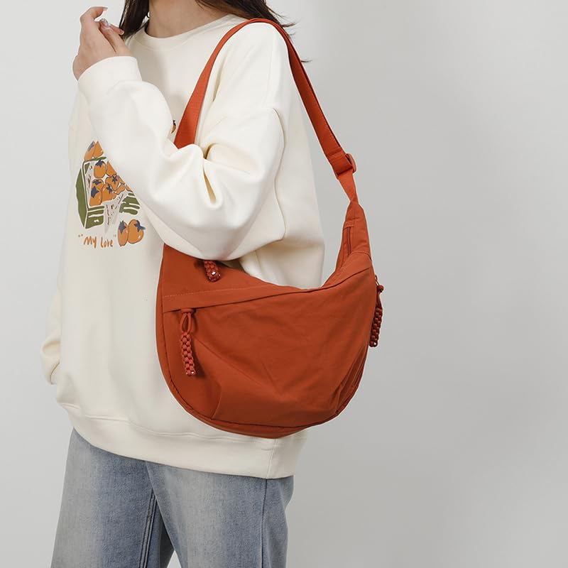 Lushandy Nylon Crossbody Bags for Women, Crescent Bag Luna Bag Casual Hobo Crossbody Purse Dumpling Bags Moon Shoulder Purse3