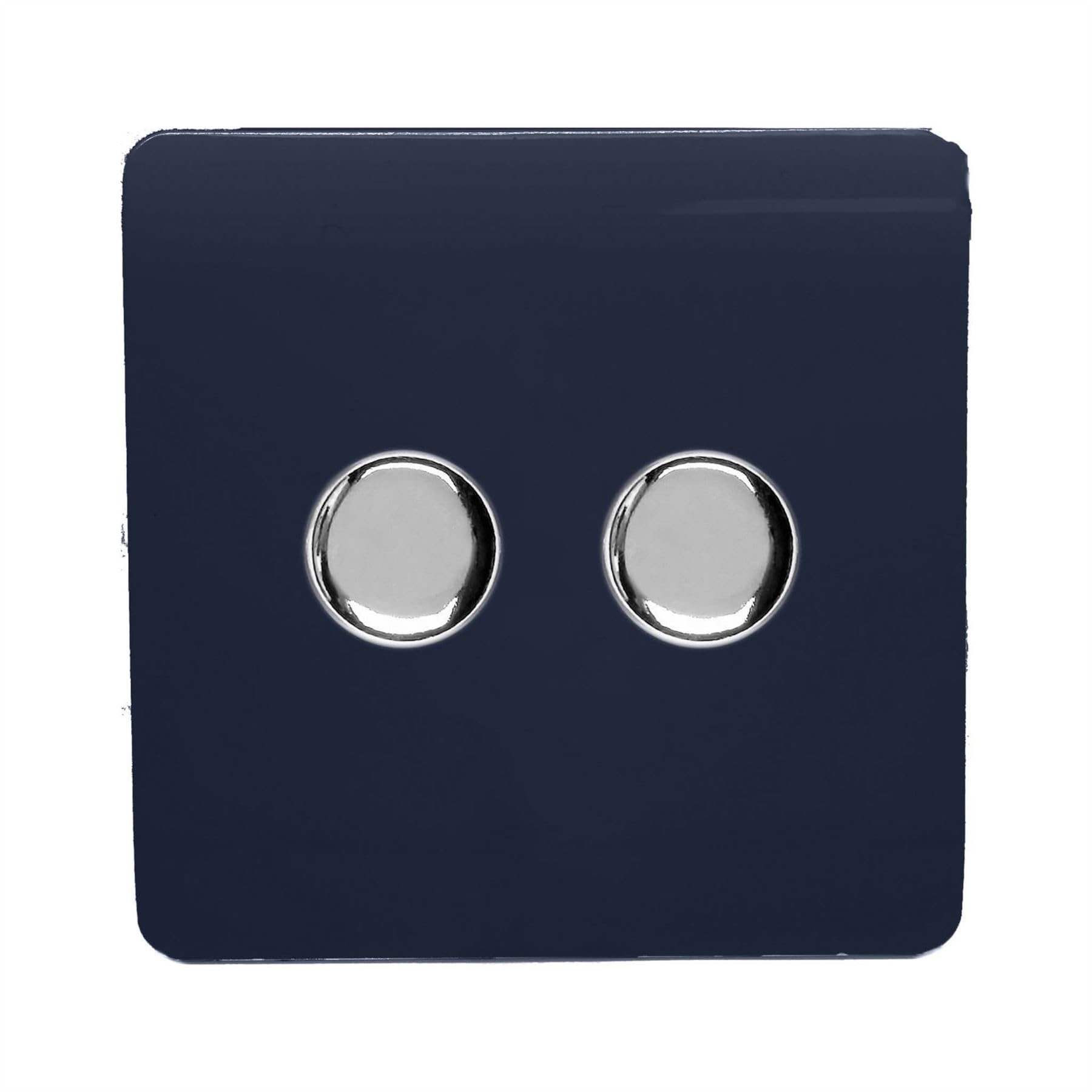 Trendi Switch 2 Gang 1 Or 2 Way 150W Rotary Led Dimmer Light Switchin Navy Blue