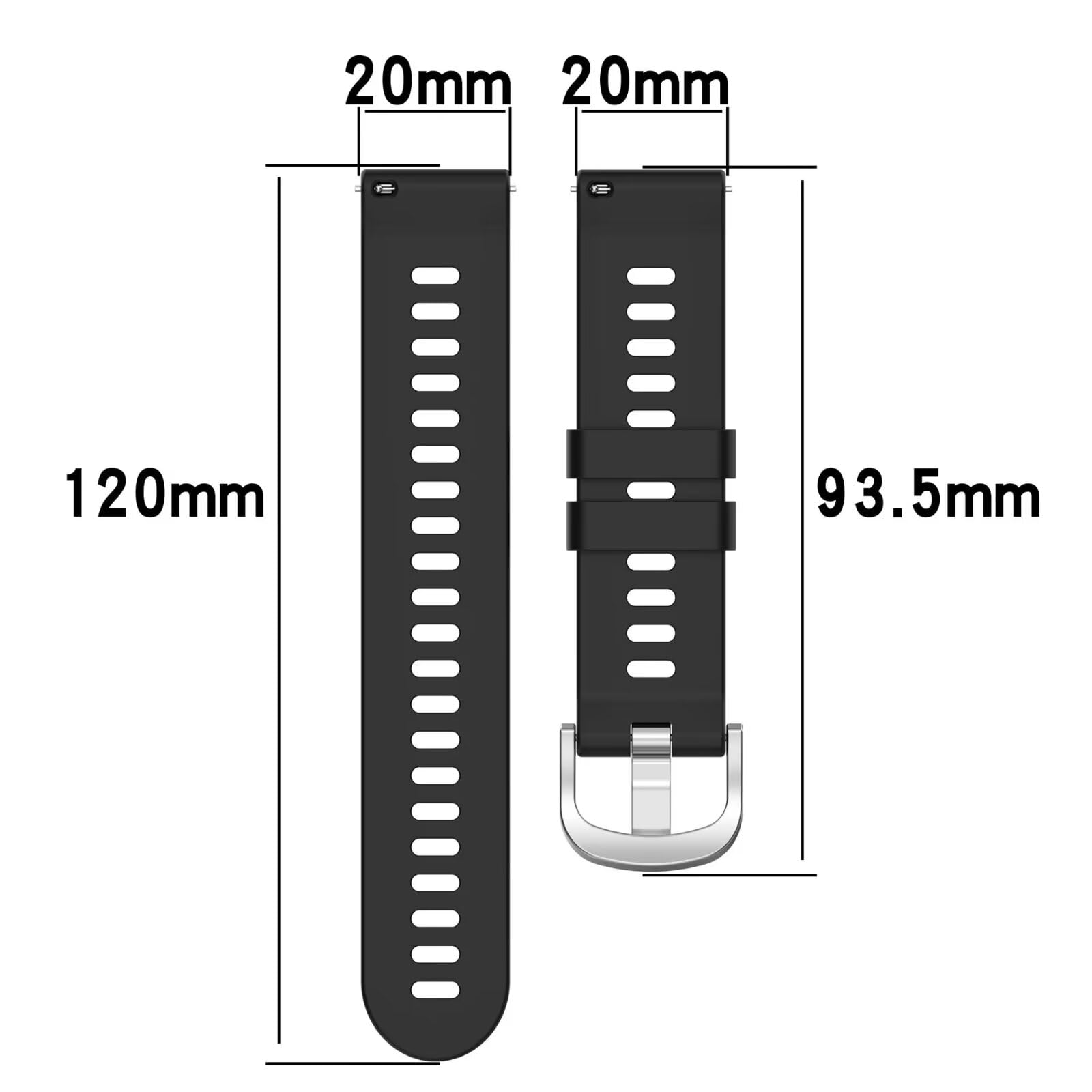 FTRONGRT 20mm Soft Silicone Watch Strap for Garmin Forerunner 55, Adjust at Will - Image 2
