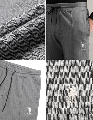 Image of U.S. POLO ASSN. Mens PR003 Chevron Cotton Stretch Lounge Track Pants