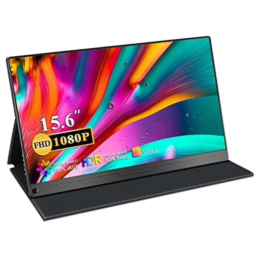 15,6 Pulgadas Monitor Portátil, Uperfect Monitor Gaming FHD 1920 x 1080 IPS Pantalla con USB Tipo C/Mini HDMI, Altavoces Integrados para Ordenador Portátil Juegos PC PS4 Xbox Raspberry Pi Teléfonos