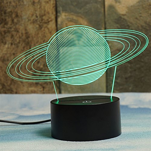 Deerbird Saturn Rings 3D Illusion 7 Color Changing Touch Table Desk Led Night Light Great Gifts For Boys #TOP5