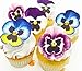 Edible Pansies - Pink, Purple, and Blue Set of 12 - Cake and Cupcake Toppers, Decoration