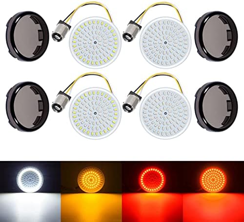 4-Pack 1157 LED Bullet Turn Signals For Harley - Smoke Lens, 48 LEDs, 12V, Universal Fit For Motorcycles