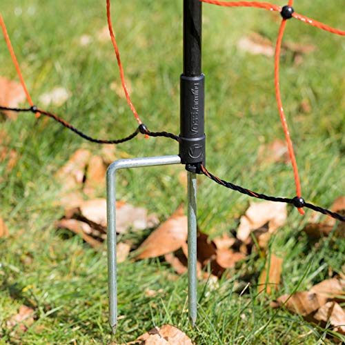 VOSS.farming Premium Schafnetz farmNET 50m 108cm Orange 2 Spitzen 14 Pfähle Schafzaun Elektronetz