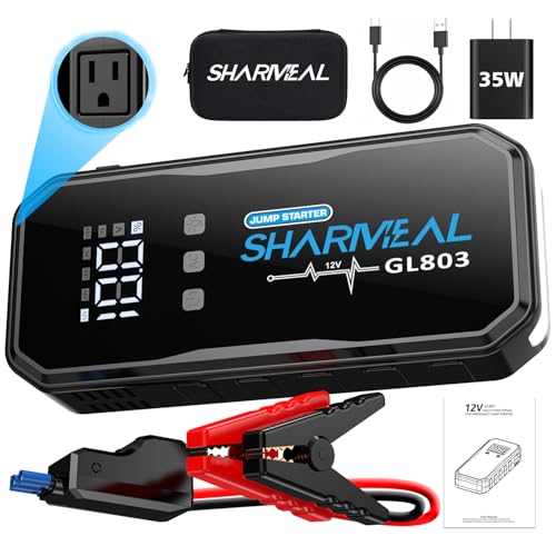 Image of Jump Starter 22-in-1 9000A Car Battery Jump Starter 24000mAh Car Booster Pack with 80W AC Outlet & PD 35W Super Fast Charging, 12V Jump Starter Battery Pack for All Gas and 12.0L Diesel