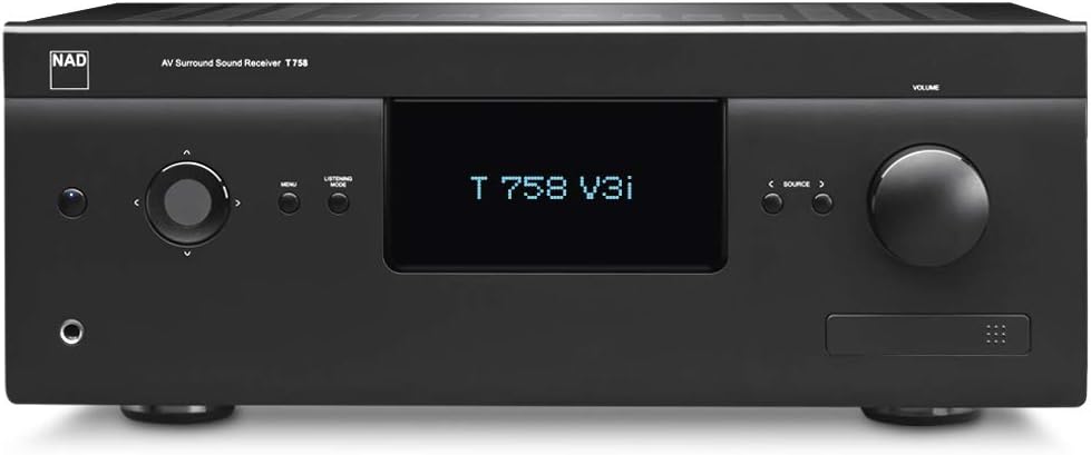 NAD T 758 V3i 7.1-Channel Network A/V Receiver – 7×60 W, Dolby Atmos & DTS:X, 4K/60p HDR UltraHD HDMI, BluOS Wireless Streaming & AirPlay 2, Dirac Live Room Correction