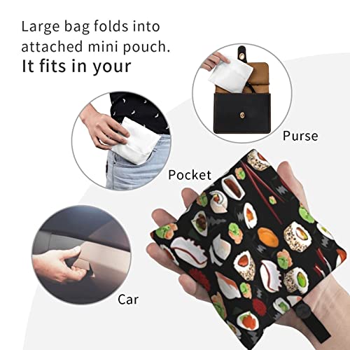Sac de courses pliable grand format réutilisable lot de 3 cabas noirs compacts - 4