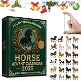 馬のアドベントカレンダー2025、乗馬アドベントカレンダー、24日間のクリスマスカウントダウン、吊り下げ式の2Dアクリル馬のオーナメント、馬愛好家のための24日間のお祝いサプライズ。