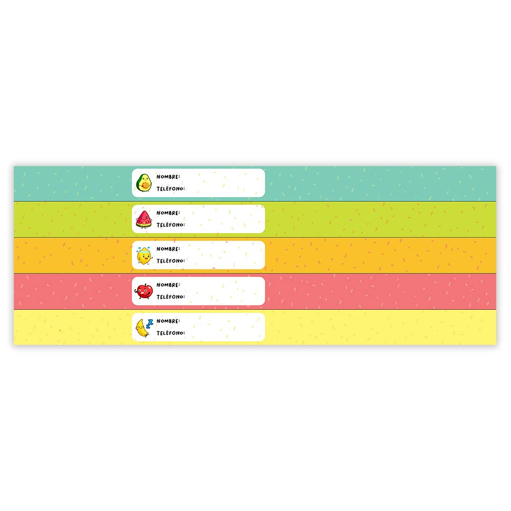 Pulsera Identificativa Para Niños Personalizable. Resistente al Agua. 5 Unidades. (Fruits)
