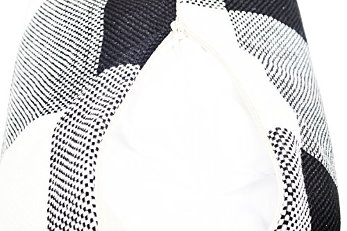 Foucome 18" Home Cotton Linen Car Bed Sofa Pillow Case Farmhouse Tartan Plaid Waist Cushion Cover,Set Of 2, Black/White #TOP3