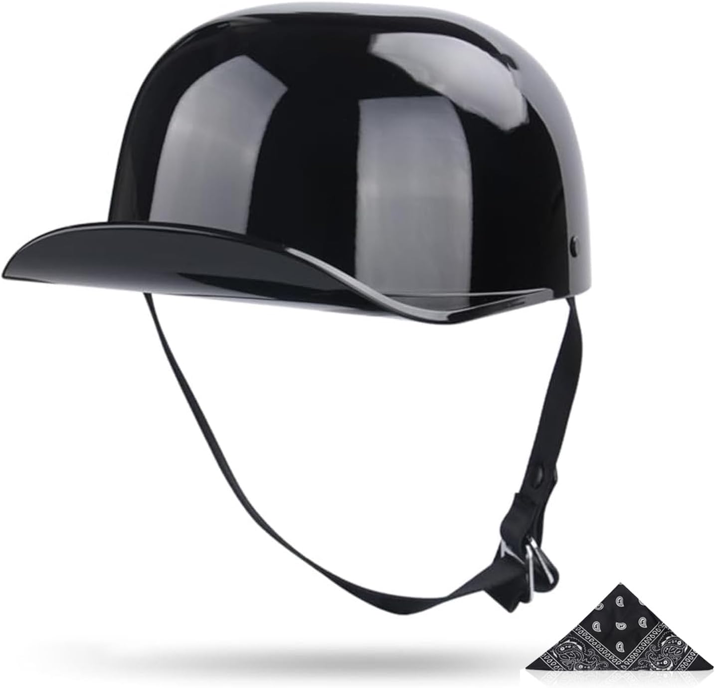 Baseball Motorcycle Helmet - DOT Approved Open Face Helmet for Men Women Baseball Cap Helmet for Bike, Cruiser, Chopper, Moped, Scooter
