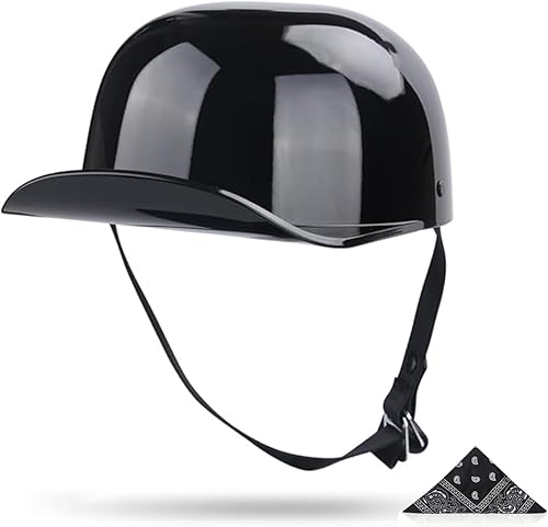 Uchoose Baseball Motorcycle Helmet - DOT Approved Open Face Helmet for Men Women Baseball Cap Helmet for Bike, Cruiser, Chopper, Moped, Scooter