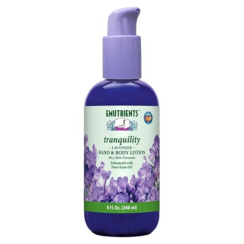 Montana Emu Ranch - Loción Tranquility para manos y cuerpo 8 onzas - Hecho con lavanda pura y aceite de emú puro