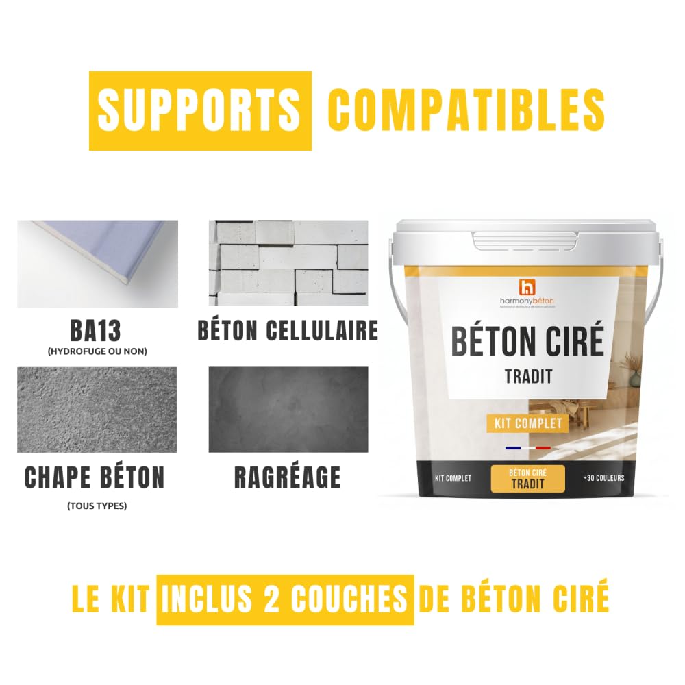 - Béton TRADIT 5 m² Satinée BC02 - Granulométrie 0 à 0,3 mm - Harmony Béton
