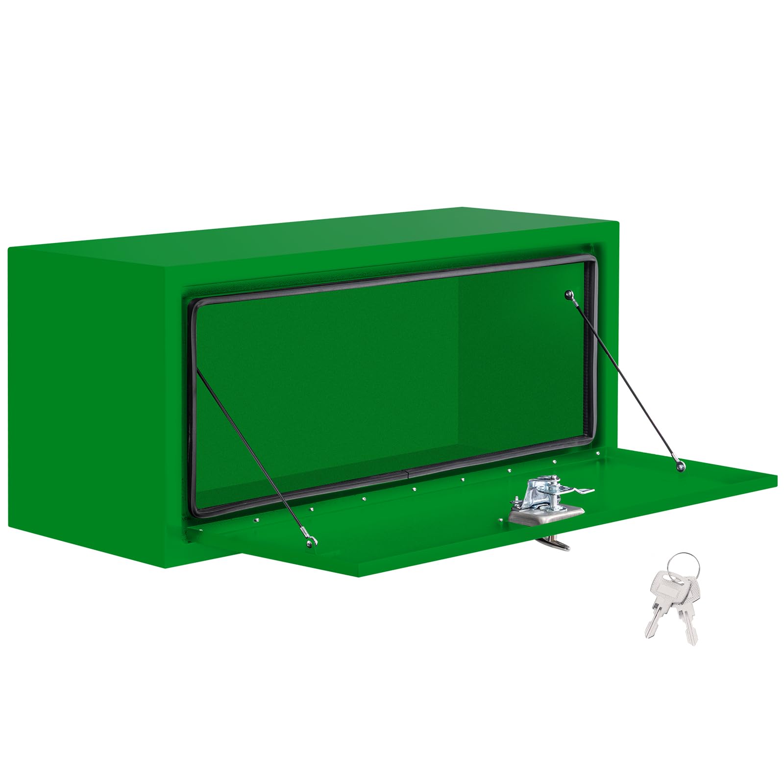 Heavy Duty Steel Underbody Truck Tool Box, 30x14x16 Inch Waterproof Lockable Storage Chest for Truck Bed, RV & Trailer – Low Profile Secure Tool Organizer, Green