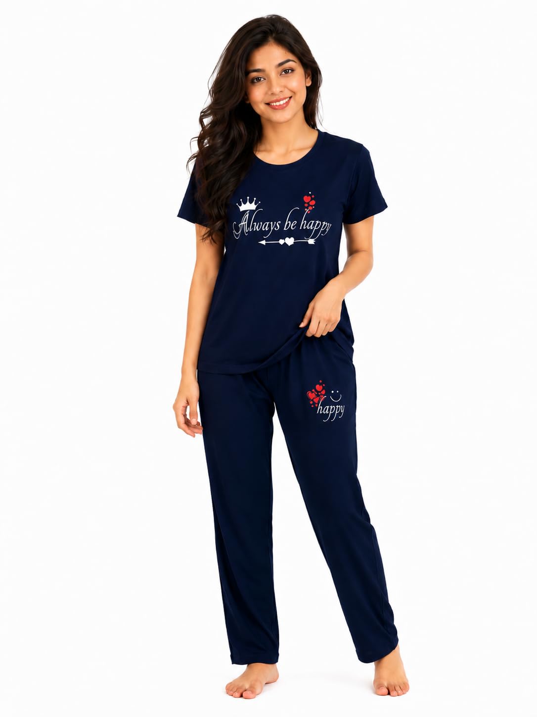 BHUWANA TEX Women's Cotton Printed Night Suit Set-picture-43