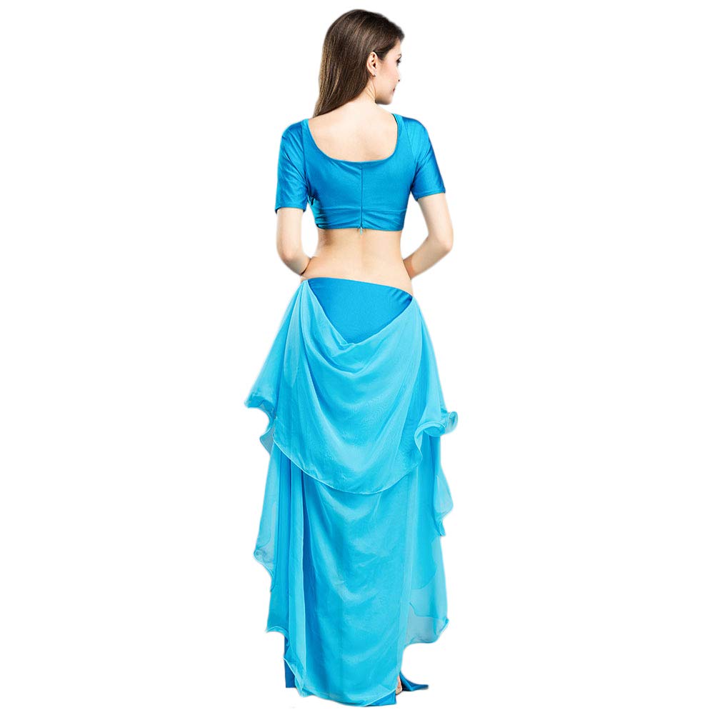 ROYAL SMEELA Conjunto de Danza del Vientre Tops Faldas para Mujeres Traje de Traje de Danza del Vientre Trajes de Rendimiento de Danza Sexy de Moda Tops y Faldas de Hendidura