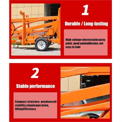 Image of Heavy-Duty Telescoping Ladder, Electric Telescopic Boom Lifting Platform Trailer-Mounted Articulated Aerial Workstation for Warehouse Climbing and Storage Organization