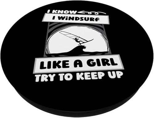Miniatura 2 de Windsurfing Girl Sailboarding - Windsurf Windsurfer PopSockets Swappable PopGrip