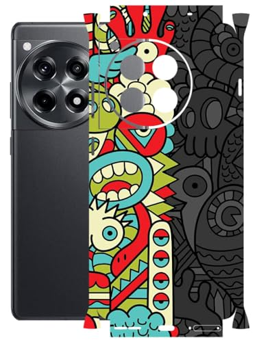 Image of AtOdds - Full Body Back Screen Guard Protector Film - Lamination Wrap Skin Sticker Compatible with ONEPLUS 12R (5G) | Scratchproof Matte Finish (Graffiti50)