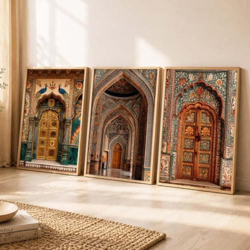 Image of kotart Indian Art Traditional Paintings for Living Room | Framed Wall Painting for Home Room Bedroom Office Wall Decor | Wall Poster With frames Set of 3 (13X17 inch)