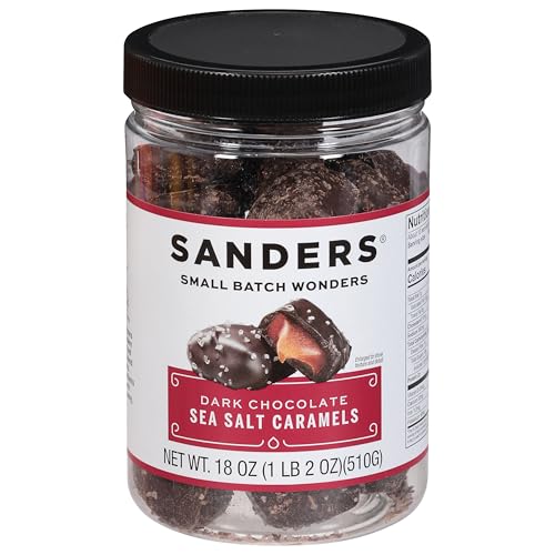 Sanders Dark Chocolate Sea Salt Caramels - 18 oz Tub