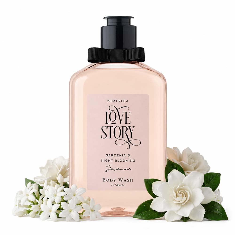 Kimirica Love Story Summer Body wash Gentle Exfoliating Shower Gel 270ml | Deep Cleanses Skin | 100% Vegan and Paraben Free (Night Blooming Jasmine & Bergamot).-image-42