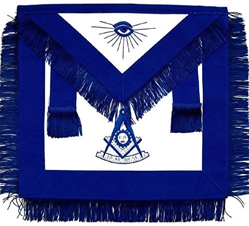 Regalia Lodge Masonic Past Master Apron Blue with Fringe (Standard)