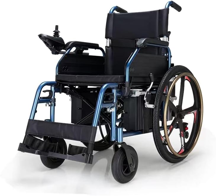PW-800AX (Lightweight Dual Function Foldable Power Wheelchair (Li-ion Battery), Drive with Electric Power or use as Manual Wheelchair. (Seat Width 14" with Left Hand Controller)