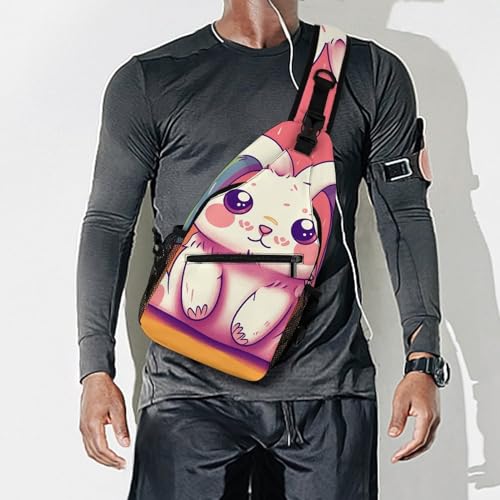 Bolso cruzado deportivo con orejas de conejo y arcoíris miniatura 7