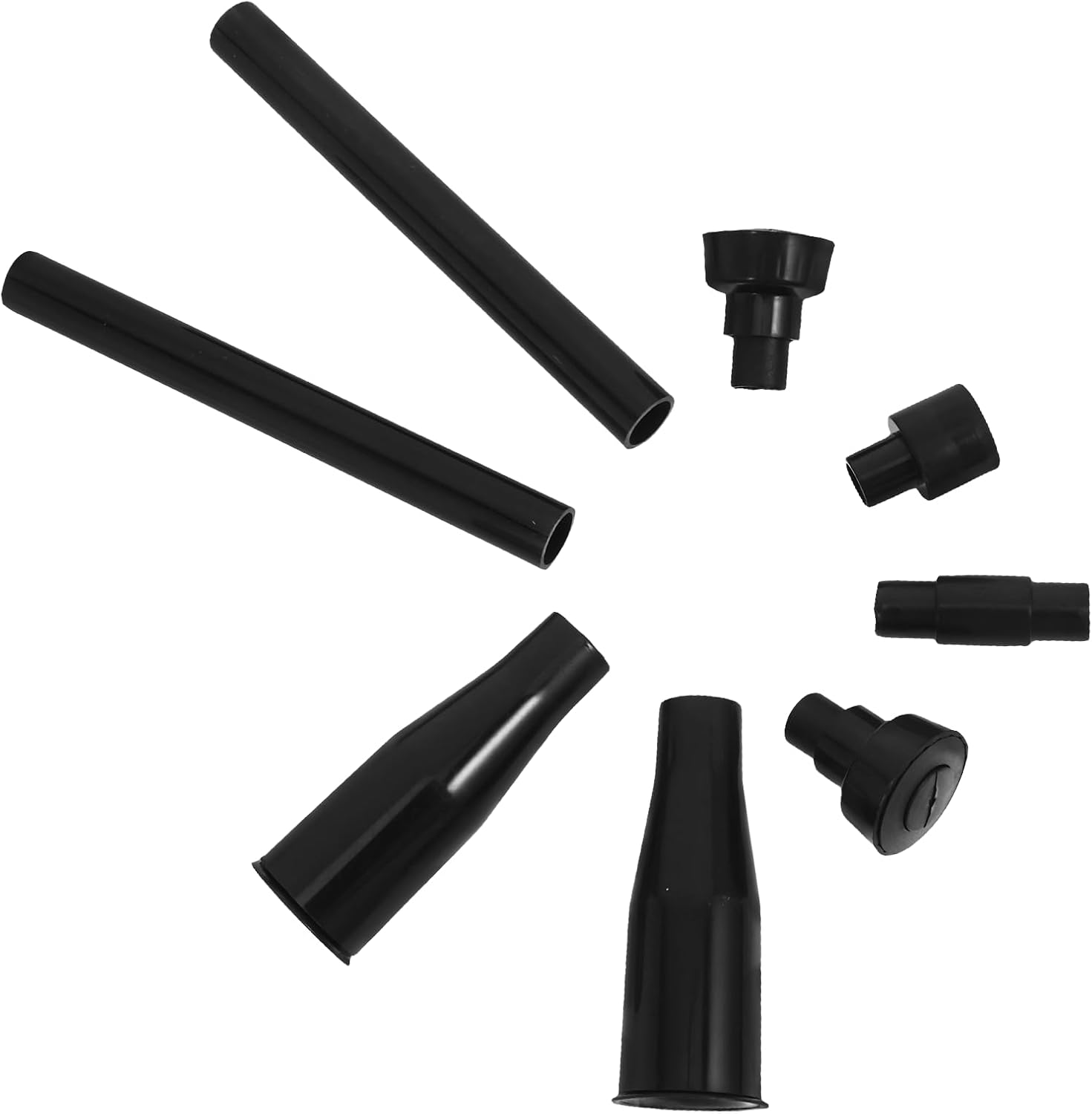 8 Piece Black Pond Fountain Nozzle Set with Plastic Easy Replace