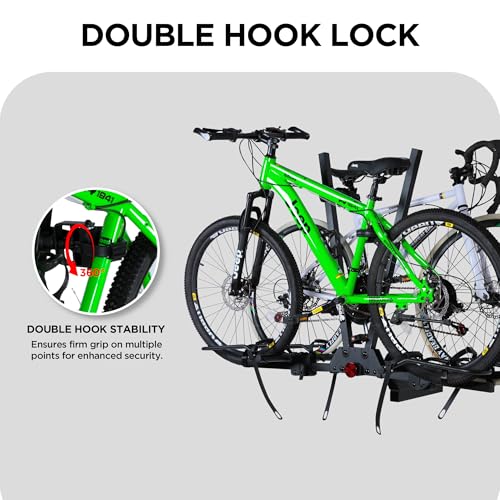 Image of Young Hitch Mounted 2-Bike Rack with Two Posts for Standard, Mountain, Fat Tire Bikes, fit Car, SUV, Van, RV, Trailer, 200 lbs. Capacity