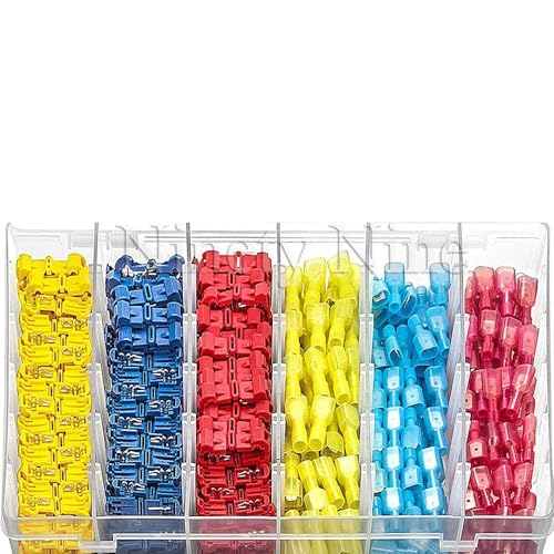 T-Tap Wire Connectors, Self-Stripping Quick Splice Electrical Wire Terminals, Insulated Male Quick Disconnect Spade Terminals(120Pcs with Box)