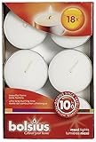 Wunderschöne Flamme bolsius Teelichter, 10 Stunden Brenndauer, Weiß, 18 Stück