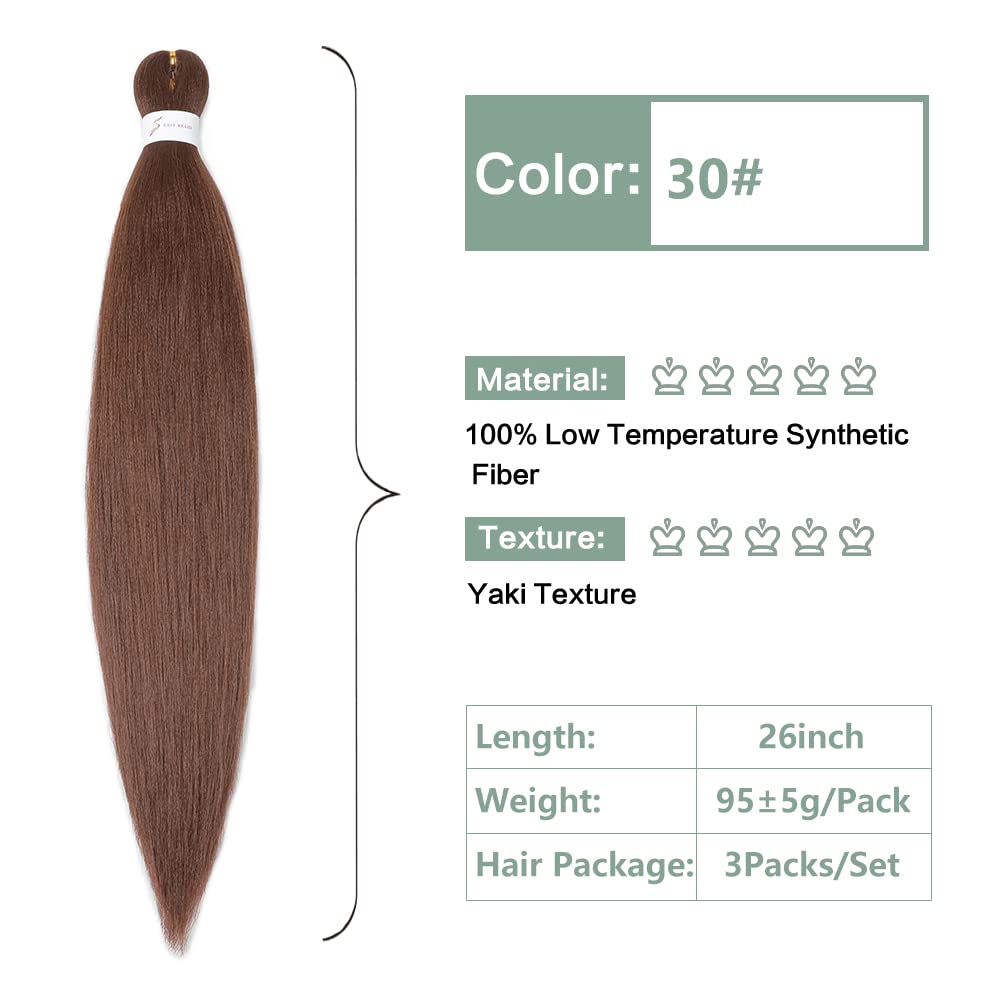 YDDM Capelli Per Treccine Africane Morado Extension Treccine Texture Yaki Easy Install per Principianti 32 Pollici 3 Pezzi Capelli Leggeri e Naturali per Box Braids, Twist e Crochet — view 134