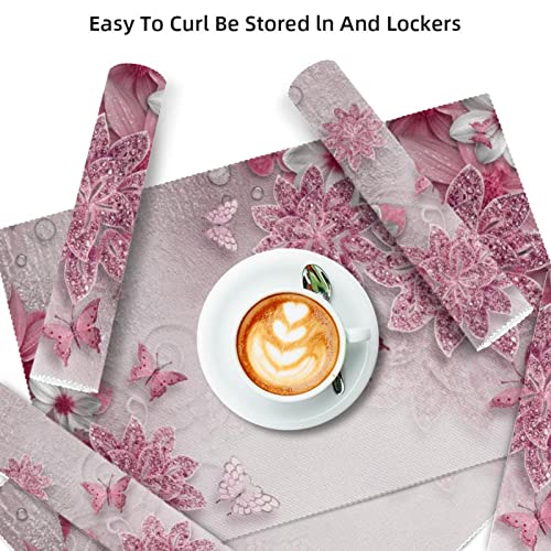 Set de table chic en strass fleur et papillon, protection haute qualité - 4