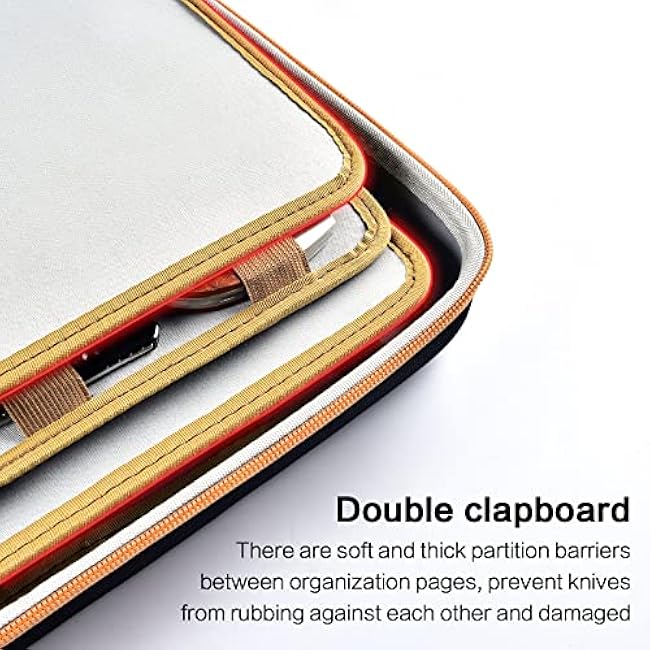 Knife Display Case for 64+ Pocket Knives, Butterfly Knife Storage Box, Folding Knives Organizer Holder, Knives Collection Organized Carrier for Survival, Tactical, Outdoor, EDC Mini Knife (Black)