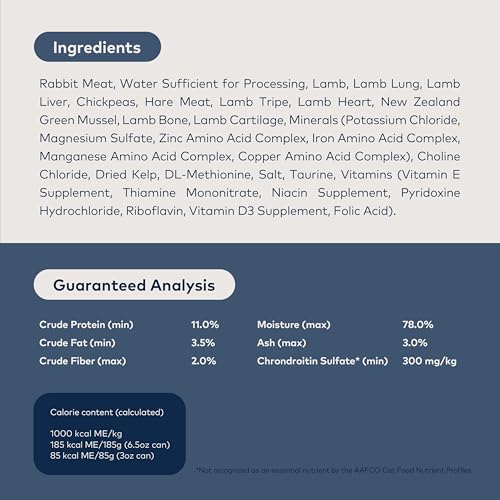 Image of ZIWI Peak Canned Wet Cat Food - All Natural, High Protein, Grain Free, Limited Ingredient, with Superfoods (Rabbit & Lamb, 12-pack of 6.5oz Cans)