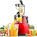Produktbild KAISIMYS Entsafter Großer, weiter Mund Fütterungsrutsche Ganzer Apfel Langsamer Entsafter Fruchtgemüse Ernährung Multifunktionaler Entsafter Squeezer Rot 220V