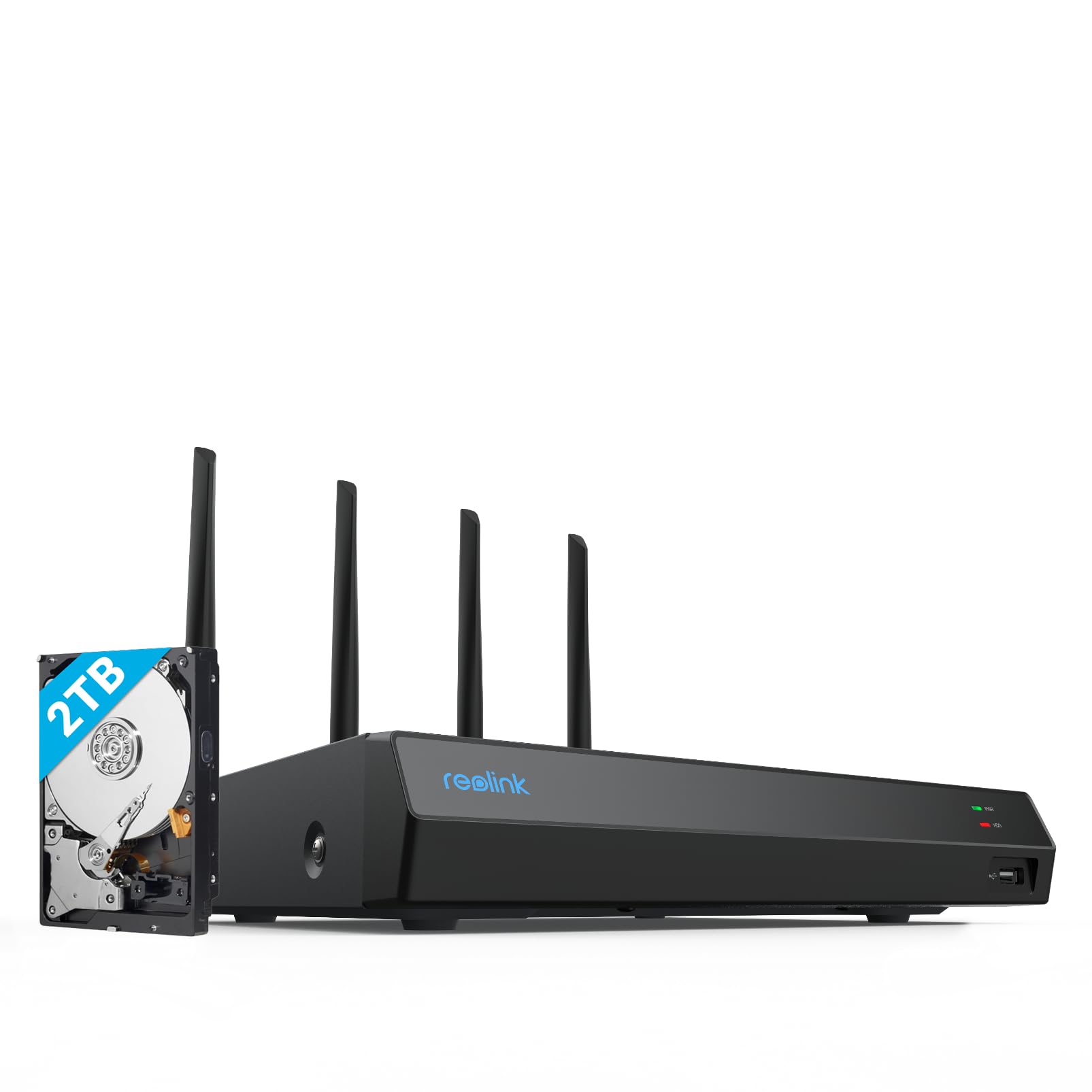 Reolink 4K 12CH WLAN NVR mit Wi-Fi 6, RLN12W, Schwarz (Generalüberholt)