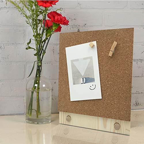 Desktop Cork Board, 10'' X 8'' Bulletin Board Message Board With 12 Pcs Push Pins, Decorative Pin Board Perfect For Home School Office Décor #TOP2